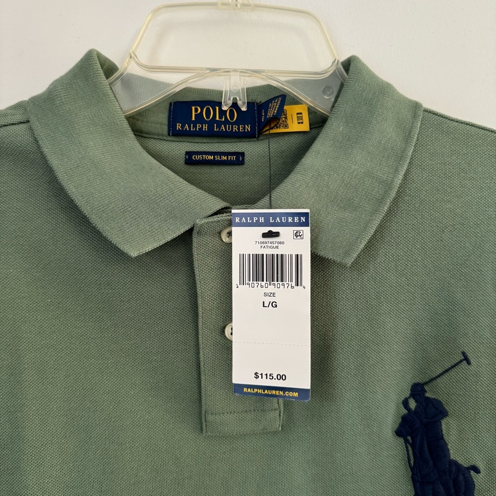 Ralph Lauren Sage Polo with Navy Logo - Picture 5 of 6
